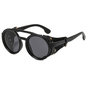 Punk <b>Round</b> <b>Sunglasses</b> Full Rim UV400 Protection Unisex Adult Sun Glasses - Product Image 2