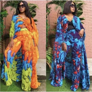 Ensemble deux pièces Dashiki <span class=keywords><strong>vêtements</strong></span> africains pour femmes ensembles de robes longues pantalons costumes <span class=keywords><strong>grande</strong></span> <span class=keywords><strong>taille</strong></span> <span class=keywords><strong>Chic</strong></span> Curvy Trendy Elegant Evening Grown - Product Image 2