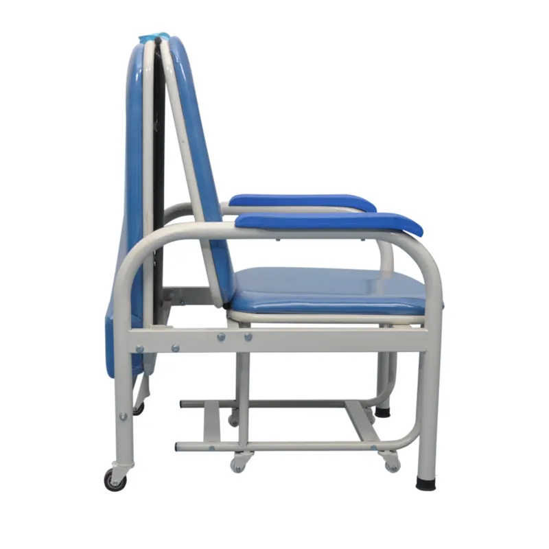 Tıbbi ekipman yüksek kaliteli çelik boru katlanabilir refakatçi sandalye