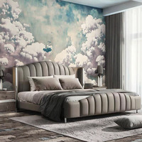 Lit plateforme en bois moderne, meubles de chambre confortables
