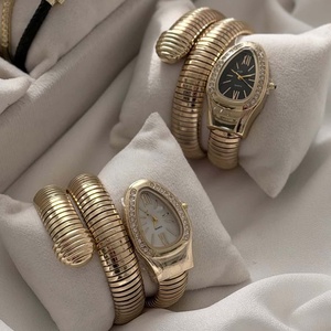 Fashion New Serpentine Winding Quartz Diamond Watch Charm Bracelet 18k Gold Plated Elastic Jewelry <strong>Bangles</strong> <strong>Set</strong> for Women Luxury - Product Image 2