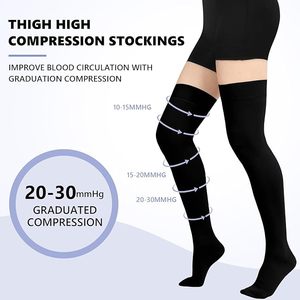 جوارب ضغط مخصصة 20-30 ملم زئبق، جوارب طبية مغلقة الأصابع ذات ضغط متدرج لعلاج الدوالي - Product Image 2