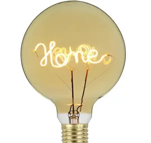 Dekorasi rumah OEM ODM dekorasi E27 2W 4W G125 cinta rumah mimpi huruf teks LED bohlam filamen untuk liburan