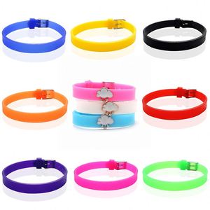 8mm Multicolor <b>Adjustable</b> <b>Bracelet</b> Eco-friendly Silicone Wristband DIY Wear Letters Jewelry Small Wrist Strap Accessories - Product Image 1