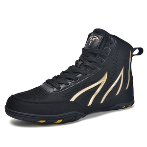 Coexistence Professional Training Boxing <b>Boots</b> & Wrestling Shoes for Men with Mesh Upper and Rubber Outsole - Product Image 2