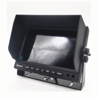 Moniteur DVR à 4 canaux avec affichage quadruple | Enregistrement sur carte SD intégrée | Prise d'aviation à 4 broches | Système de caméra de recul 7 pouces 1080P 12-36V pour camion