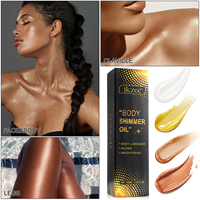 Huile scintillante pour le corps vegan éclaircissante IKZEE, logo personnalisé, brume, marque privée, huile scintillante pour le corps entièrement naturelle, huile scintillante pour le visage et le corps