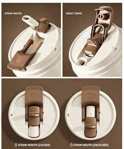 Tasse à café isotherme portable avec poignée, doublure en céramique, pour boissons chaudes et froides, gobelet thermique de voyage anti-fuite pour porte-gobelet de voiture et extérieur - Product Image 5