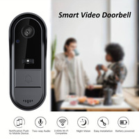 Sonnette vidéo intelligente à faible consommation d'énergie compatible Tuya, étanche, avec batterie rechargeable intégrée, Wi-Fi à distance, vision nocturne HD, capture de photos