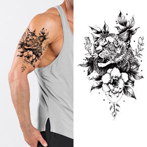 Autocollant de <span class=keywords><strong>tatouage</strong></span> temporaire personnalisé, belle fleur, tribu, bête, totem pour fête, <span class=keywords><strong>tatouage</strong></span> temporaire factice pour le corps - Product Image 2