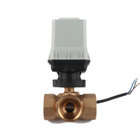 Vanne à boisseau sphérique en laiton DN32 Commande d'interrupteur électrique Personnalisable Support OEM Actionneur hydraulique en plastique à trois voies Eau Gaz Média