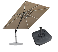 Grand parasol d'extérieur contemporain à usage intensif imprimé de logo personnalisé parasol de jardin en porte-à-faux en polyester imperméable pour cour