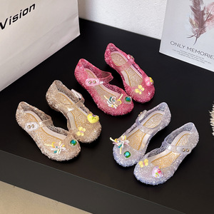 Baby Girls Closed Toe Jelly <b>Sandals</b>, <b>Summer</b> Breathable Soft Sole Children Princess <b>Sandals</b>, New Arrival Kids Shoes - Product Image 1
