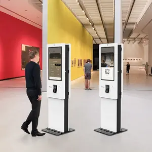 32 inch vloer staande bezoekersregistratie check in dispenser terminal kiosk kaartautomaat