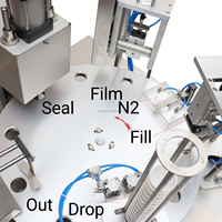 Machine de scellage rotative automatique à 2 buses haute précision pour boissons, eau pure, thé aux perles, lait, café, emballage de gobelets en plastique