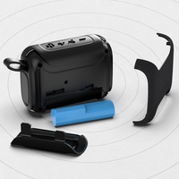 Mini Altavoz Bluetooth con Batería Extraíble, Altavoz de Audio Portátil con Luz RGB, Radio FM TWS, Mini Boombox Inalámbrico para Exteriores