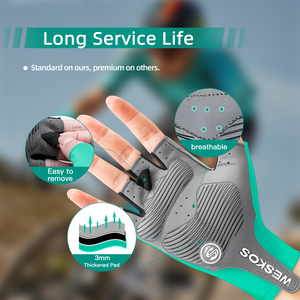 Yazlık Yarım Parmak Bisiklet Eldivenleri-Nefes Alabilen File Jel Dolgulu Kaymaz İpli Kapatmalı Hızlı Kuruyan Bisiklet Eldivenleri Erkekler ve Kadınlar için - Product Image 4