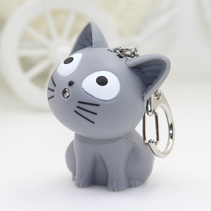 Porte-clés chat Kawaii lumineux LED avec son, porte-clés chat en carton avec son miaou~ Porte-clés <span class=keywords><strong>Simon</strong></span>'s Cat, vente chaude - Product Image 6