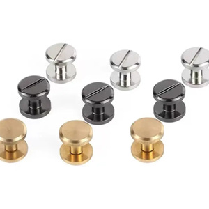 Vis de reliure à fente en laiton en acier inoxydable Vis à douille mâle et femelle Chicago Knife Pivot Screws - Product Image 3