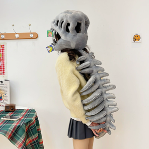 2026年新作 中国恐竜骨格頭飾り 外骨格人形帽子 七夕節ギフト ぬいぐるみ - Product Image 3