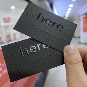 Carta Kraft nera personalizzata UV in rilievo da visita schermo stampato a caldo lucido per uso di auguri di promozione per ufficio - Product Image 2