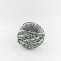 Macetero Manual Portátil para Decoración del Hogar, Proveedor Mayorista de China, Material Natural, Decoración de Corazón de Ratán Verde