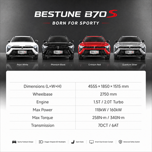 FAW Bestune B70S 2.0T 160kW SUV turbo avec levier de vitesses électronique, climatisation automatique bi-zone, aérateurs arrière indépendants - Product Image 2