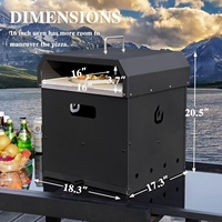 Four à pizza d'extérieur portable de 16 pouces Four à fer multifonctionnel 4 en 1 avec 2 couches détachables, compatible avec le bois et le carburant.