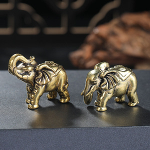 Figurine d'éléphant en bronze massif, mini sculpture faite à la main pour la décoration de la maison, cadeau - Product Image 2