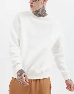 2024 OEM Blank French Terry Custom Crewneck Oversized Sweatshirt 100% Cotton Drop Shoulder Luxury Men Sweatshirts