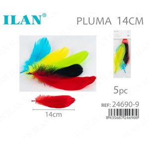 ILAN Pluma 14Cm Multicolor 5Pc Per Artigianato e Decorazione - Product Image 1