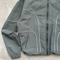 Conception personnalisée Manteau en polyester vierge et nylon coupe-vent Vestes d'extérieur zippées Vestes coupe-vent réfléchissantes 3m Vestes coupe-vent pour hommes