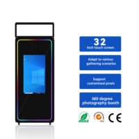 Machine de photomaton portable ZZT Dropshipping avec écran tactile, miroir LED, télécommande, cadre de photomaton
