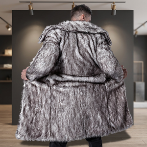 New Design <b>Men's</b> Eco-Friendly Thick Waterproof Reversible FOX Fur Parka Long Lapel - Product Image 3