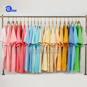 Chấ<span class=keywords><strong>t</strong></span> Lượng Cao USA Made Unisex Người Đàn Ông Của Phụ Nữ <span class=keywords><strong>T</strong></span>-<span class=keywords><strong>Shirts</strong></span> Giản Dị Thấp Moq Cổ Màu Sắc Polyester Cotton Cảm Thấy Quá Khổ Tees Trống - Product Image 2