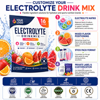Mélange de Boissons Électrolytiques en Gros Saveurs Mixtes 16 Sachets OEM ODM Marque Privée Fournisseur d'Usine