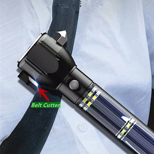 Đèn Pin Chiến Thuật Dùng Năng Lượng Mặt Trời Chống Nước 9 Trong 1, Đèn Pin La Bàn USB Công Suất Cao Có Còi Báo Động - Product Image 5