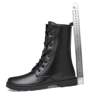 Botas de cuero para hombre, botines de felpa para otoño e invierno, botas cómodas antideslizantes para motocicleta, zapatos cálidos de invierno para hombre - Product Image 3