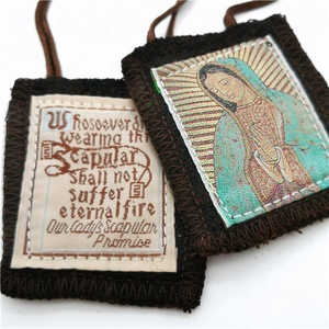 Su misura Guadalupe Vergine <span class=keywords><strong>Marrone</strong></span> Scapulars Collana Rosari per Le Donne e Gli Uomini Scapolare con Medaglia e Crocifisso - Product Image 3