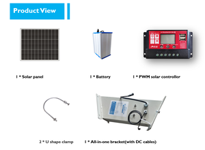 Station d'alimentation solaire portable tout-en-un 12V/24V/48V avec batterie au plomb-acide et kit solaire monocristallin 60W pour vidéosurveillance extérieure - Product Image 5