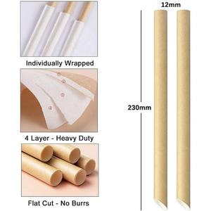 Pajitas de Papel Biodegradables para Té de Burbujas, Color Puro, Envueltas Individualmente, al por Mayor - Product Image 3