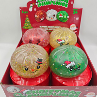 Jouet anti-stress transparent en TPR en forme de boulette, surprise de Noël, vente en gros, cadeau de fête, jouet à presser en vrac
