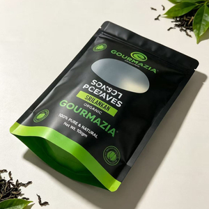 Custom Print Stand‑Up Zipper Pouch Transparent <b>Window</b> Aluminum <b>Foil</b> Bag For 100g Dried Tea Leaves Packaging - Product Image 2