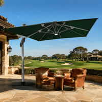 Parasol de terrasse à LED avec circulation d'air, design optimisé, mât principal en aluminium massif, auvent de loisirs pour jardin