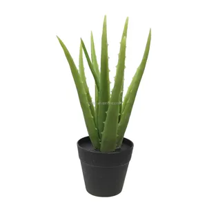 China Factory Cheap Price High Simulation Small Evergreen Succulent Plant Artificial Faux Aloe Vera Plant For Desktop Decor