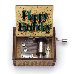 Caja de Música de Madera Personalizada al por Mayor con su Logotipo o Foto, Caja Musical Única con Manivela, Canción de Feliz Cumpleaños, Regalo para Mamá, Papá, Hijo, Hija - Product Image 4