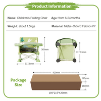 Chaise haute pliable Prodigy CF002 facile à transporter, chaise de repas moderne pour une utilisation intérieure/extérieure, chaise de sécurité pour bébé
