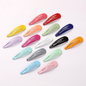 Barrette à cheveux en émail coloré en forme de larme, 5 cm, en métal, pour enfants, filles, usage quotidien, unisexe - Product Image 1