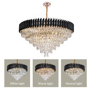 โคมไฟระย้าคริสตัลเหล็กสีทองสวยงาม โคมไฟระย้าห้อยระย้า โคมไฟคริสตัลหรูหรา - Product Image 3