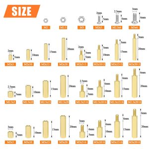 HelFouner M2 M2.5 M3 Brass <b>Spacer</b> Screw Nut Assortment Kit 420 Pieces Fastener Connection - Product Image 5